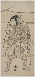 Ichikawa Monnosuke II como un samurái de Katsukawa Shunei