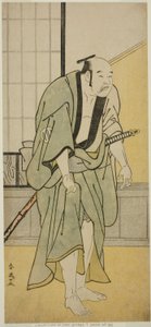 El actor Asao Tamejuro I como el borracho Gotobei en la obra Yoshitsune Koshigoe Jo, representada en el Teatro Ichimura en el noveno mes de 1790. de Katsukawa Shun