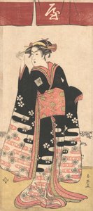 El actor Ichikawa Monosuke II en un papel femenino no identificado, ca. 1789 de Katsukawa Shun