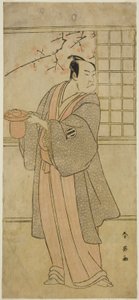 El actor Kataoka Nizaemon VII como Yoshidaya Kizaemon en la obra Edo Sunago Kichirei Soga, representada en el Teatro Miyako en el primer mes de 1795.
