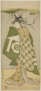 El Actor Osagawa Tsuneyo II como Oiso no Tora en la Obra Gohiiki no Hana Aikyo Soga, Representada en el Teatro Kawarazaki en el Primer Mes, 1794 de Katsukawa Shun