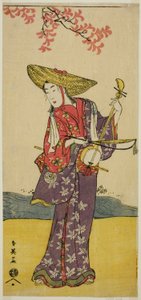 El actor Sawamura Tamagashira como músico ambulante en la obra Dai Danna Kanjincho, representada en el Teatro Kawarazaki en el undécimo mes de 1790. de Katsukawa Shun