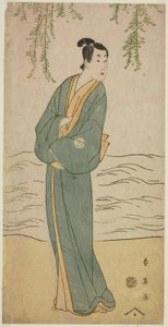 El actor Segawa Kikunojo III como Chokichi en la obra Suda no Haru Geisha Katagi, representada en el Teatro Kiri en el primer mes de 1796. de Katsukawa Shun