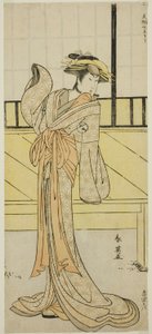 El actor Segawa Kikunojo III como Okaru en la obra Kanadehon Chushingura, representada en el Teatro Morita en el octavo mes de 1787. de Katsukawa Shun
