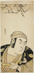Retrato de busto del actor Onoe Matsusuke I, quizás como el pastor de vacas de "Genji en mangas largas en el monte Otoko" ("Otokoyama furisode Genji") de Katsukawa Shunkо̄