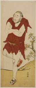 El actor Onoe Matsusuke I como monje mendicante (Gannin Bozu) en la obra Keisei Ide no Yamabuki, representada en el Teatro Nakamura en el quinto mes de 1787. de Katsukawa Shunkо̄