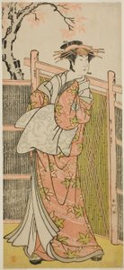 El actor Sawamura Sojuro III como el espíritu de la cortesana Takao en la obra Takao Daimyojin Momiji no Tamagaki, representada en el Teatro Nakamura en el séptimo mes de 1787. de Katsukawa Shunkо̄