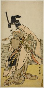 El actor Yamashita Kinsaku II como Lady Kikusui (Kikusui Gozen) en la obra Kaeribana Eiyu Taiheiki, representada en el Teatro Nakamura en el undécimo mes de 1779. de Katsukawa Shunkо̄