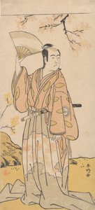 El actor, 3º Sawamura Sojuro sosteniendo un abanico abierto, ca. 1779