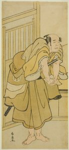 El actor Asao Tamejuro I como el borracho Gotobei en la obra Yoshitsune Koshigoe Jo, representada en el Teatro Ichimura en el noveno mes, 1790 de Katsukawa Shunsen