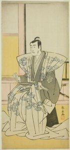El Actor Matsumoto Koshiro IV como Hatakeyama Shigetada en la Obra Edo no Fuji Wakayagi Soga, Representada en el Teatro Nakamura en el Primer Mes, 1789 de Katsukawa Shunsen