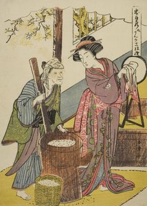 Sexto acto: La casa de Yoichibei, de la obra Chushingura (Tesoro de los leales retenedores), c.1779-80 (grabado en madera en color; chuban)