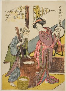 Sexto acto: La casa de Yoichibei de la obra Chushingura (Tesoro de leales retenedores) de Katsukawa Shunsho