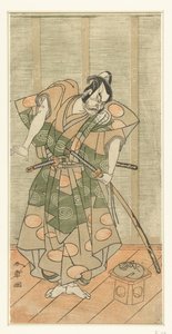 Actor Otani Hiroemon III como villano de Katsukawa Shunsho