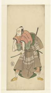 El actor Sawamura Sojuro II listo para pelear de Katsukawa Shunsho