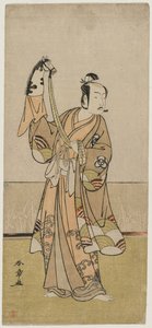 Bando Hikosaburo III sosteniendo una marioneta de mano, mediados de la década de 1770 de Katsukawa Shunsho