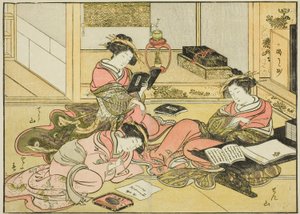 Cortesanas de Chojiya, del libro "Espejo de mujeres hermosas de los barrios de placer," vol. 1 de Katsukawa Shunsho