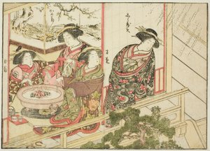Cortesanas de Kiribishiya, del libro "Espejo de mujeres hermosas de los barrios de placer (Seiro bijin awase sugata kagami)," vol. 2