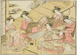 Cortesanas del Tamaya, del libro "Espejo de mujeres hermosas de los barrios de placer (Seiro bijin awase sugata kagami)," vol. 1