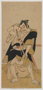 El actor de kabuki Nakamura Sukegoro II como samurái, periodo Edo, finales de la década de 1770 (xilografía en color) de Katsukawa Shunsho