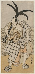 Nakamura Nakazo I como un ciudadano sosteniendo un ancla de Katsukawa Shunsho