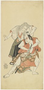 Sawamura So_ju_ro_ II y O_tani Hiroji III de Katsukawa Shunsho