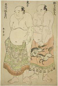 Luchadores de Sumo del Grupo Oriental: Kurateyama Yadayû e Izumigawa Rin