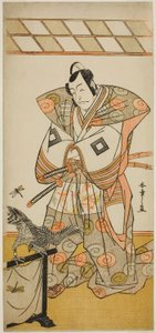 El actor Ichikawa Danjuro V como Ashikaga Takauji en la obra Kaeribana Eiyu Taiheiki, representada en el Teatro Nakamura en el undécimo mes, 1779 de Katsukawa Shunsho