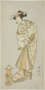 El Actor Ichikawa Danjuro V como el Espíritu del Monje Seigen en la Secuencia de Danza Shosagoto "Sono Utsushi-e Matsu ni Kaede", la Última Escena de la Parte Dos de la Obra Keisei Momiji no Uchikake de Katsukawa Shunsho