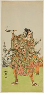El Actor Ichikawa Danzaburo II como Usui no Sadamitsu (?) en la Obra Edo Katagi Hikeya Tsunasaka (?), Representada en el Teatro Ichimura (?) en el Mes Once, 1772 (?) de Katsukawa Shunsho