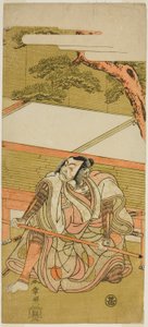 El actor Ichikawa Ebizo III como Akushichibyoe Kagekiyo (?) en la obra Wada Sakamori Eiga Kagami (?), representada en el Teatro Nakamura (?) en el tercer mes, 1773 (?) de Katsukawa Shunsho