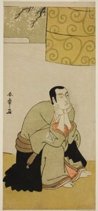 El actor Ichikawa Monnosuke II como un monje budista en la obra Edo no Hana Mimasu Soga, representada en el Teatro Nakamura en el cuarto mes, 1783 de Katsukawa Shunsho