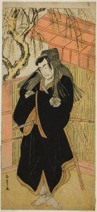 El actor Matsumoto Koshiro IV como Matsuo-maru (?) en la obra Sugawara Denju Tenarai Kagami (?), representada en el Teatro Nakamura (?) en el cuarto mes, 1779 (?) de Katsukawa Shunsho