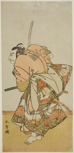 El actor Nakamura Nakazo I como Chinzei Hachiro Tametomo en la obra Hana-zumo Genji Hiiki, representada en el Teatro Nakamura en el undécimo mes, 1775