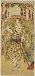 El Actor Nakamura Nakazo I como Hakamadare Yasusuke o Watanabe no Tsuna (?) en la Obra Shintenno Tonoi no Kisewata (?), Representada en el Teatro Nakamura (?) en el Mes Once, 1781 (?) de Katsukawa Shunsho