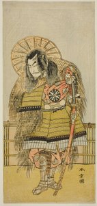El actor Nakamura Nakazo I como Takechi Jubei Mitsuhide en la obra Shusse Taiheiki, representada en el Teatro Nakamura en el octavo mes de 1775 de Katsukawa Shunsho