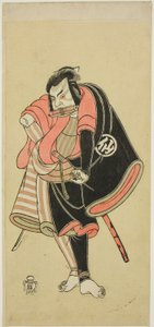El actor Nakamura Sukegoro II como Aso no Matsuwaka, un ninja, en la obra Ima o Sakari Suehiro Genji, representada en el Teatro Nakamura desde el primer día del undécimo mes de 1768 de Katsukawa Shunsho