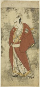 El Actor Nakamura Sukegoro II como Kaminari Shokuro en el Joruri "Gonin Otoko" (Cinco Comunes Caballerosos), Interpretado como Un Acto en el Ayatsuri Kabuki Ogi (Dominio del Abanico en Kabuki), Realizado en el Teatro Nakamura desde el Día Veinte del Séptim de Katsukawa Shunsho