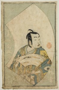 El actor Onoe Kikugoro I, de "Un libro de imágenes de abanicos de escenario (Ehon butai ogi)" de Katsukawa Shunsho