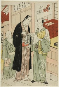 El Actor Onoe Matsusuke I en el Vestuario de un Teatro de Katsukawa Shunsho