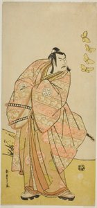 El Actor Otani Hiroji III como Makino Arataro Tokizumi en la obra Hana no O-Edo Masakado Matsuri, representada en el Teatro Ichimura en el undécimo mes, 1789 de Katsukawa Shunsho