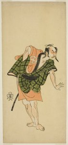 El actor Otani Hiroji III como Onio Shinzaemon (?) en la obra Bunshin Sugatami Soga (?), representada en el Teatro Morita (?) en el segundo mes, 1765 (?) de Katsukawa Shunsho