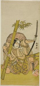 El Actor Otani Hiroji III como el Guardia Kuriu Zaemon Yorikata en la Obra Azuma no Mori Sakae Kusunoki, Representada en el Teatro Ichimura en el Undécimo Mes, 1779 de Katsukawa Shunsho