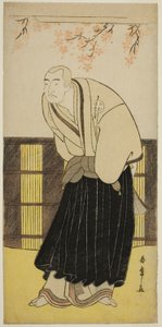 El actor Otani Hiroji III como el monje Izayoibo en la obra Keisei Katabira ga Tsuji, representada en el Teatro Ichimura en el séptimo mes, 1783