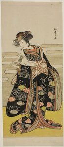 El actor Segawa Kikunojo III como Onami disfrazado de la Princesa Dragón en la obra Saki Masuya Ume no Kachidoki, representada en el Teatro Ichimura en el undécimo mes, 1778
