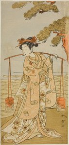 El Actor Segawa Kitsuji III como Murasame en la Obra Gohiiki Kanjincho, Representada en el Teatro Nakamura en el Mes Once, 1773 de Katsukawa Shunsho