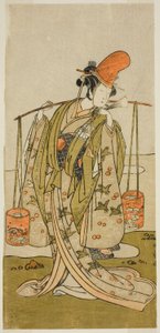 El actor Segawa Kitsuji III como Murasame en la obra Gohiiki Kanjincho, representada en el Teatro Nakamura en el undécimo mes, 1773 de Katsukawa Shunsho