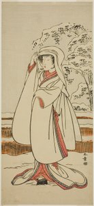 El actor Segawa Tomisaburo I como la Doncella Garza (Sagi Musume)