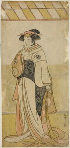 El actor Yamashita Kinsaku II como Lady Manko en la obra Hatsumombi Kuruwa Soga, representada en el Teatro Nakamura en el primer mes de 1780 de Katsukawa Shunsho