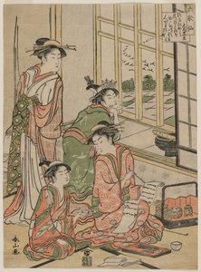 Cortesanas en ocio de la serie Los seis poetas inmortales, c. principios de 1780 de Katsukawa Shunzan